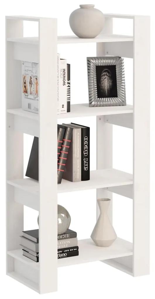 Libreria/divisorio bianco 60x35x125 cm legno massello
