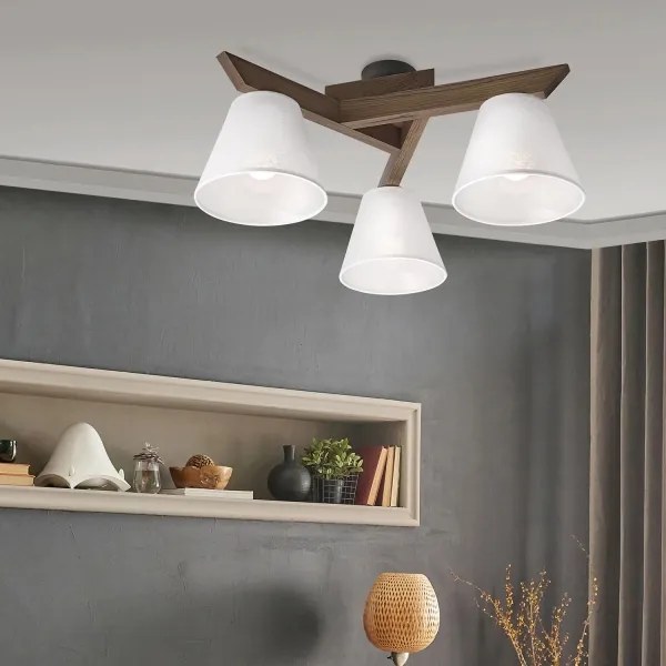 Brilagi - Lampadario LED ANTHONY 3xE14/40W/230V noce/bianco