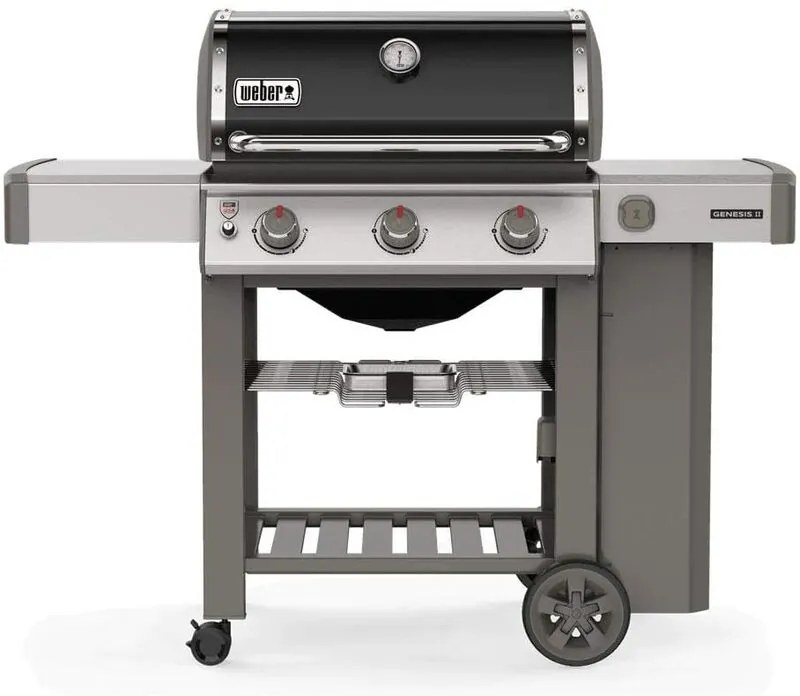 Weber - barbecue a gas gpl genesis e-310 gbs acciaio nero con ruote girevoli