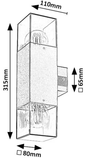 Rabalux 77081 - Applique da esterno LOANDA 2xE27/60W/230V IP54 nero