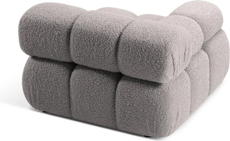 Modulo divano grigio chiaro in tessuto bouclé (angolo sinistro) Bellis - Micadoni Home