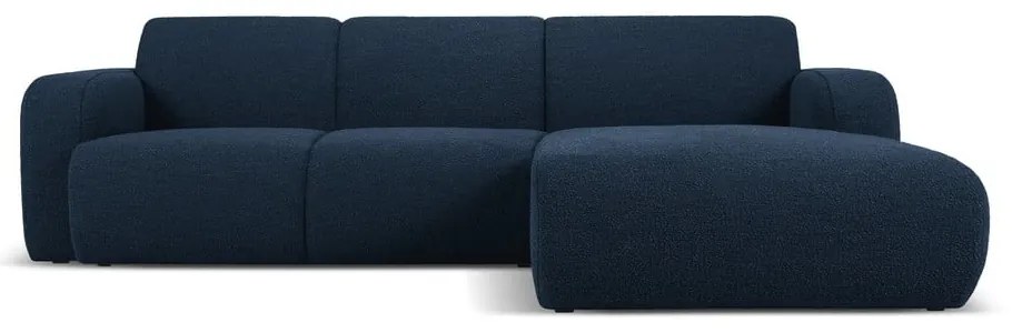 Divano angolare blu scuro in tessuto bouclé (angolo destro) Molino - Micadoni Home