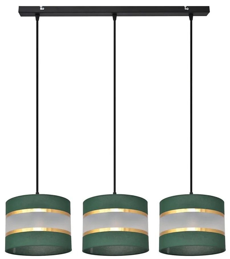 Lampadario a sospensione con filo HELEN 3xE27/15W/230V verde/oro