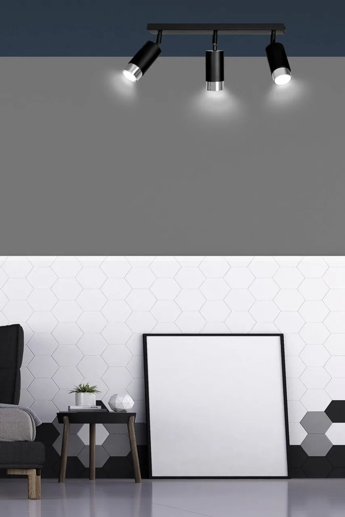 Lampadario Orientabile HIRO 3 BLACK e WHITE da soffitto e parete
