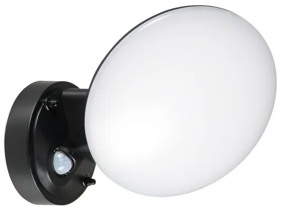 Lampada da parete per esterni OLAF a LED con sensore, 10 W/230 V, IP44, nera