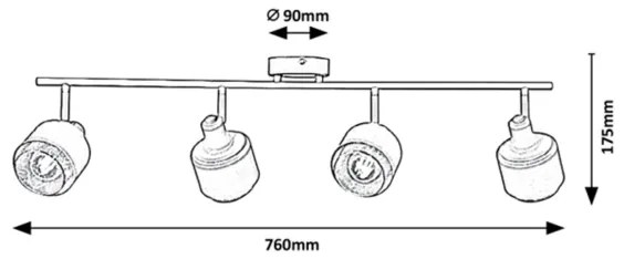 Rabalux - Faretto 4xE14/40W/230V