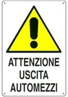 Targa segnaletica uscita automezzi pp cm 40x60 (10 pezzi)