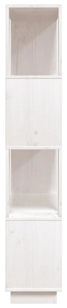 Libreria/Divisorio Bianco 80x25x132 cm Legno Massello di Pino