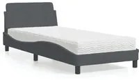 Letto con Materasso Grigio Scuro 90x200 cm in Velluto 3208332