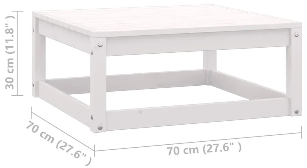 Set Salotto da Giardino 6 pz Bianco in Legno Massello di Pino