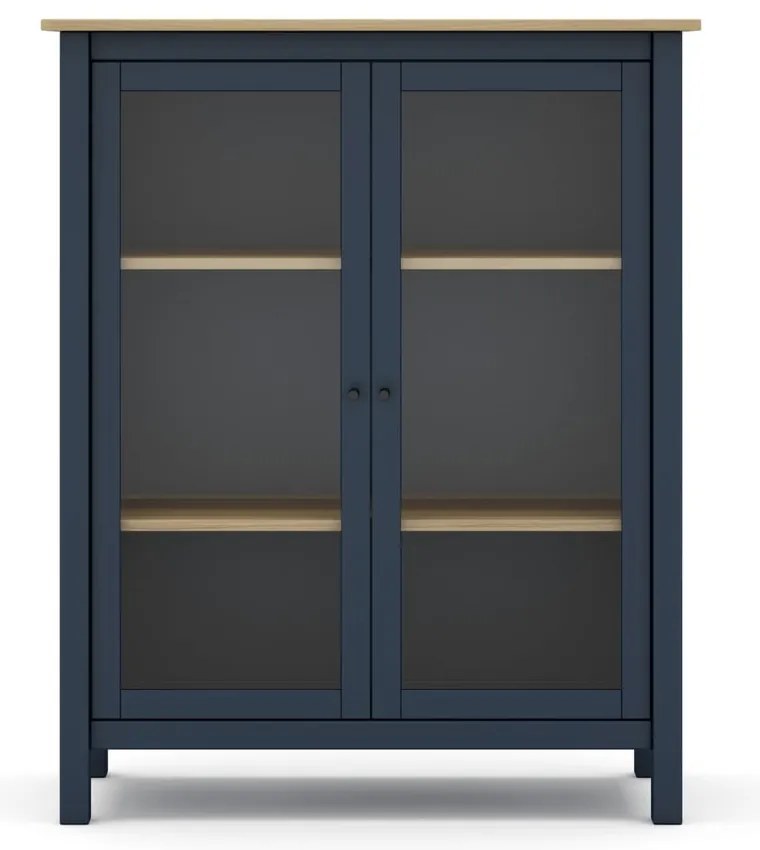 Vetrina in legno di pino blu scuro/naturale 90x110 cm Misti - Marckeric