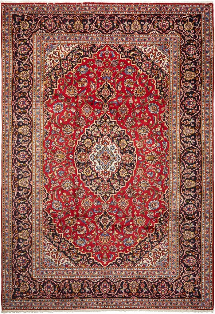 Kashan Tappeto persiano 200 x 290 Rosso (Iran) Annodato A Mano