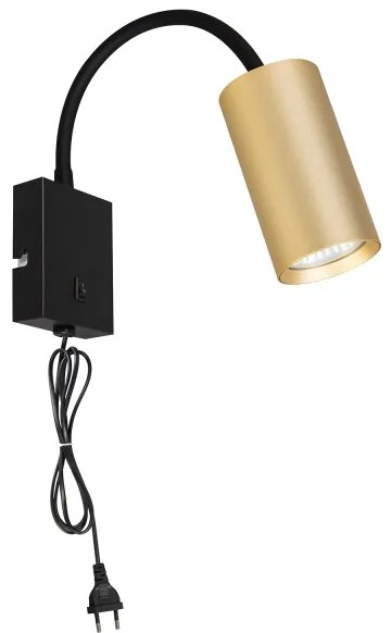 Brilagi - Lampada flessibile da muro SELE 1xGU10/30W/230V nero/oro