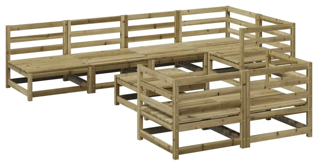 Set divani da giardino 8 pz in legno impregnato di pino