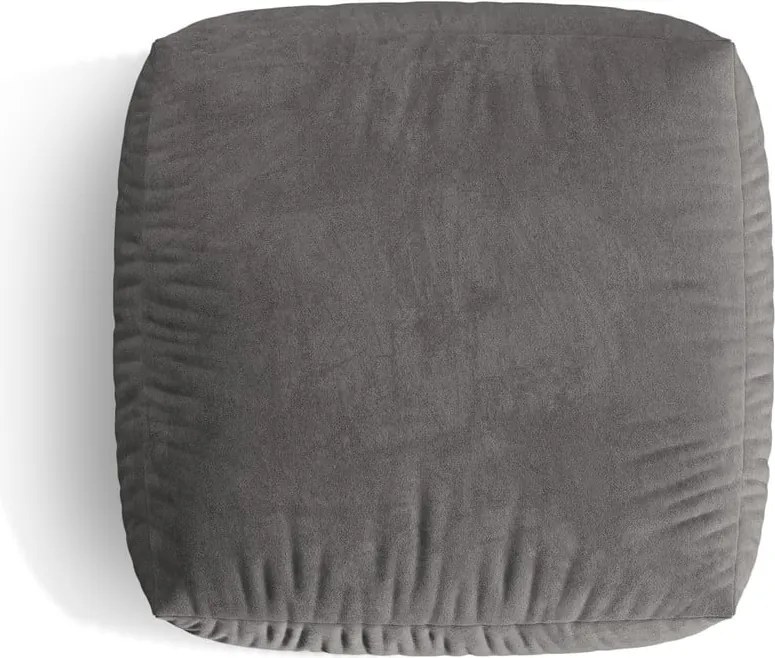 Poggiapiedi componibile grigio con rivestimento in velluto Martina – Micadoni