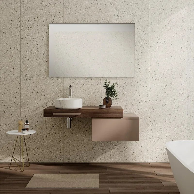 Mobile da bagno sotto lavabo Step taupe opaco L 60.3 x H 30 x P 46 cm 1 cassetto, lavabo non incluso