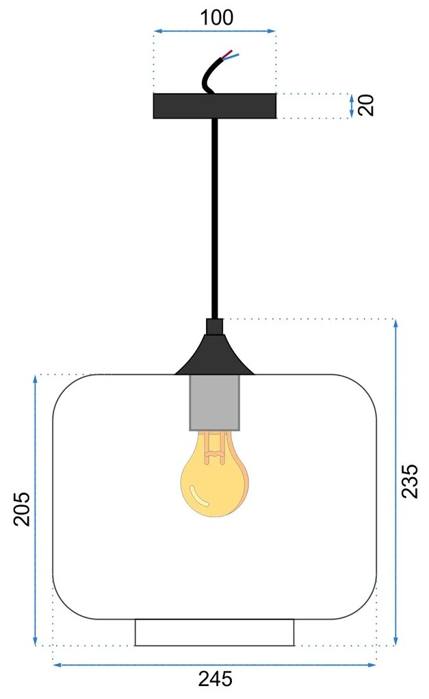 LAMPADA DA SOFFITTO PENSILE DI VETRO APP312-1CP LOFT