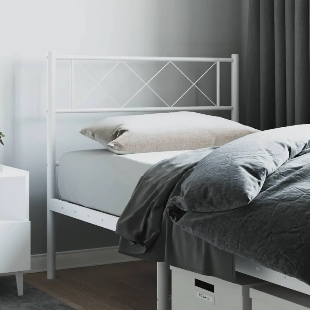 Testiera İn Metallo Bianco 107 Cm /