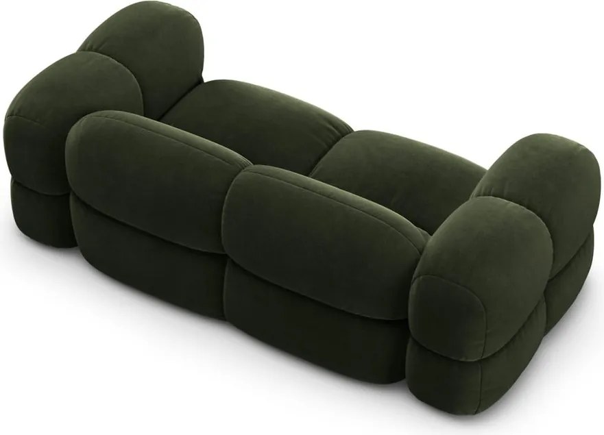 Divano verde con rivestimento in velluto 210 cm Loretto – Cosmopolitan Design