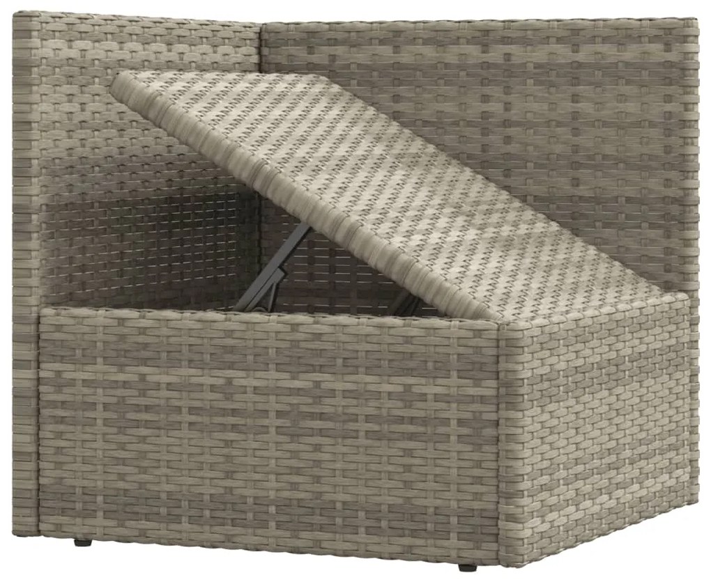 Set Divani da Giardino 4 pz con Cuscini in Polyrattan Grigio