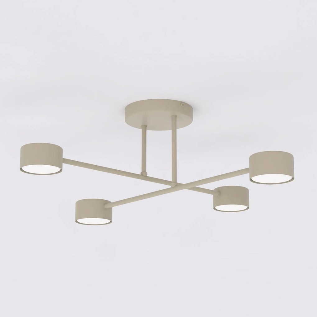Plafoniera da soffitto HALO 4 in acciaio 4xGX53 - Mokka o Burgundy