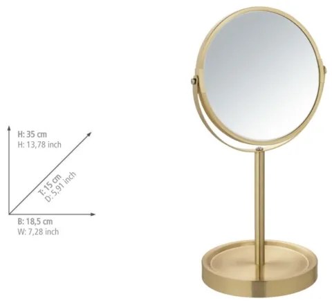 WENKO 26061100 - Specchio ALATA 18,5x35 cm dorato