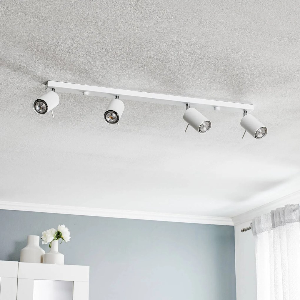 SOLLUX LIGHTING Faretto da soffitto Round, bianco, 4 luci lineari