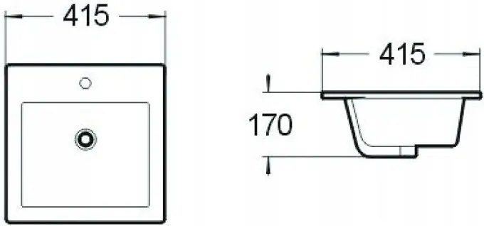 Mexen Stella lavabo incassato nel piano 41 x 41 cm, bianco - 25454100
