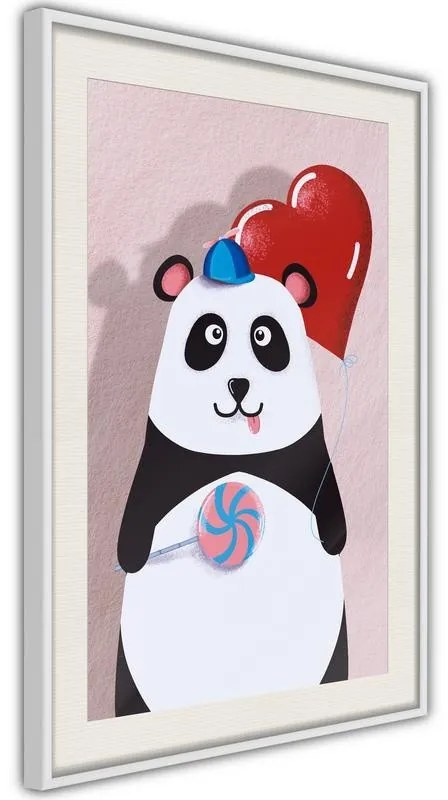 Poster  Happy Panda  Cornice Quadri Cornice nera con pass-partout, Larghezza x Altezza Home decor 30x45