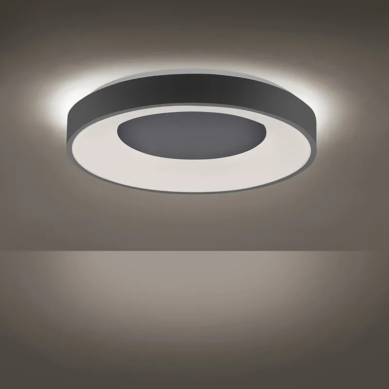 Plafoniera moderna grigio scuro con LED dimmerabile a 3 livelli - Steffie