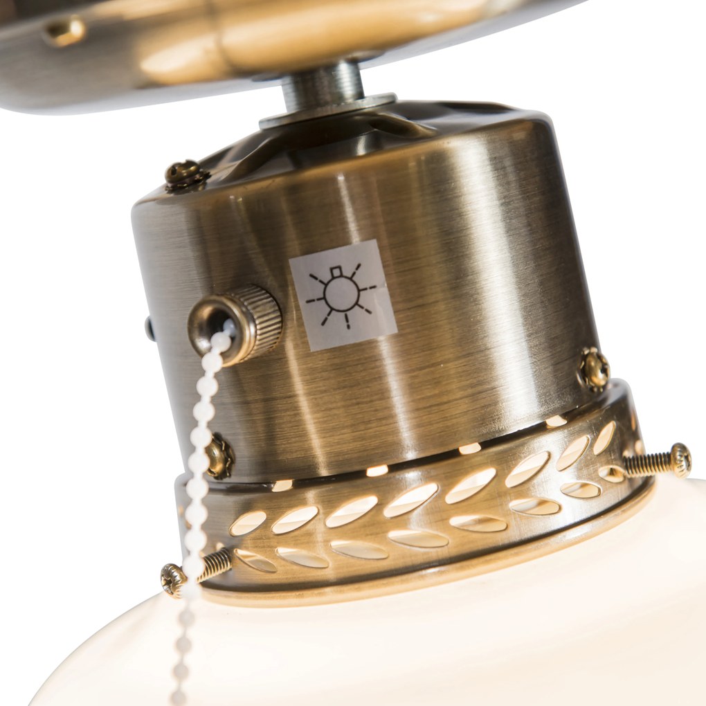 Ventilatore da soffitto industriale con luce 100 cm legno - Wind