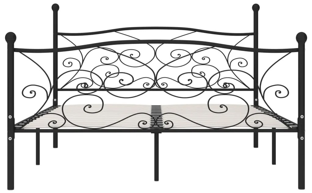 Giroletto con doghe nero in metallo 180x200 cm