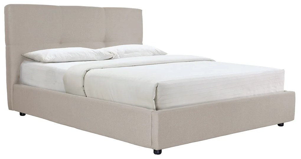 Letto con contenitore 160x200 cm in tessuto naturale SOGNO