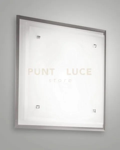 Maggie plafoniera bianca l.46x46 cm in vetro e metallo 3 luci attac...