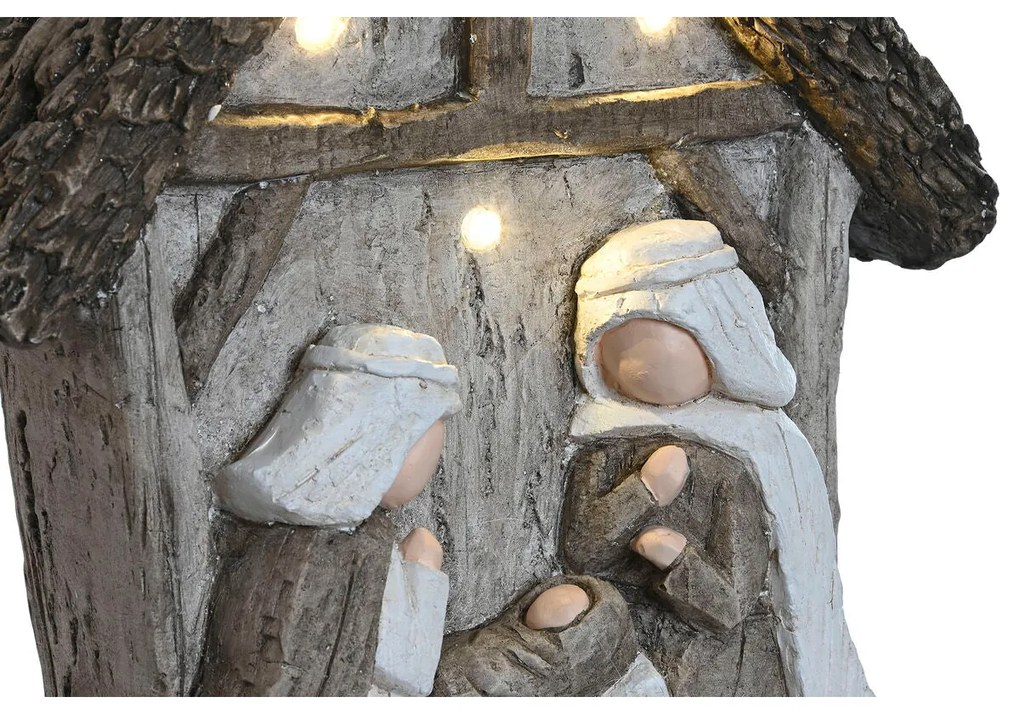 Presepe di Natale Home ESPRIT Verde Grigio Magnesio 27,5 x 10,5 x 34,5 cm (2 Unità)