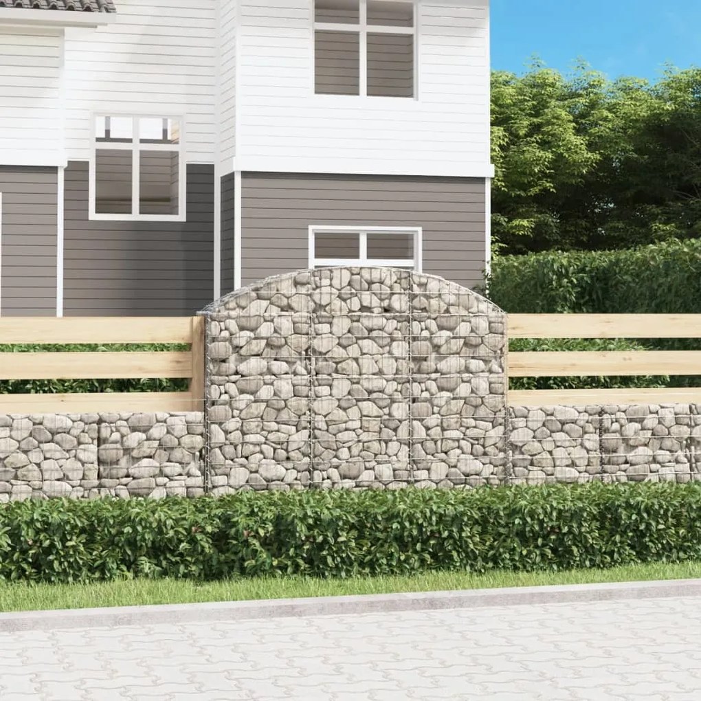 Cesto Gabbione Ad Arco 150x30x120/140 Cm Ferro Zincato /