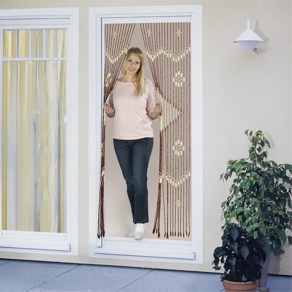 Tenda di colore naturale in bambù per porte 90x200 cm Rhombus – Maximex