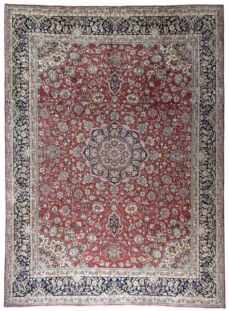 Kerman Tappeto 410 x 300 Rosso (Iran) Annodato A Mano