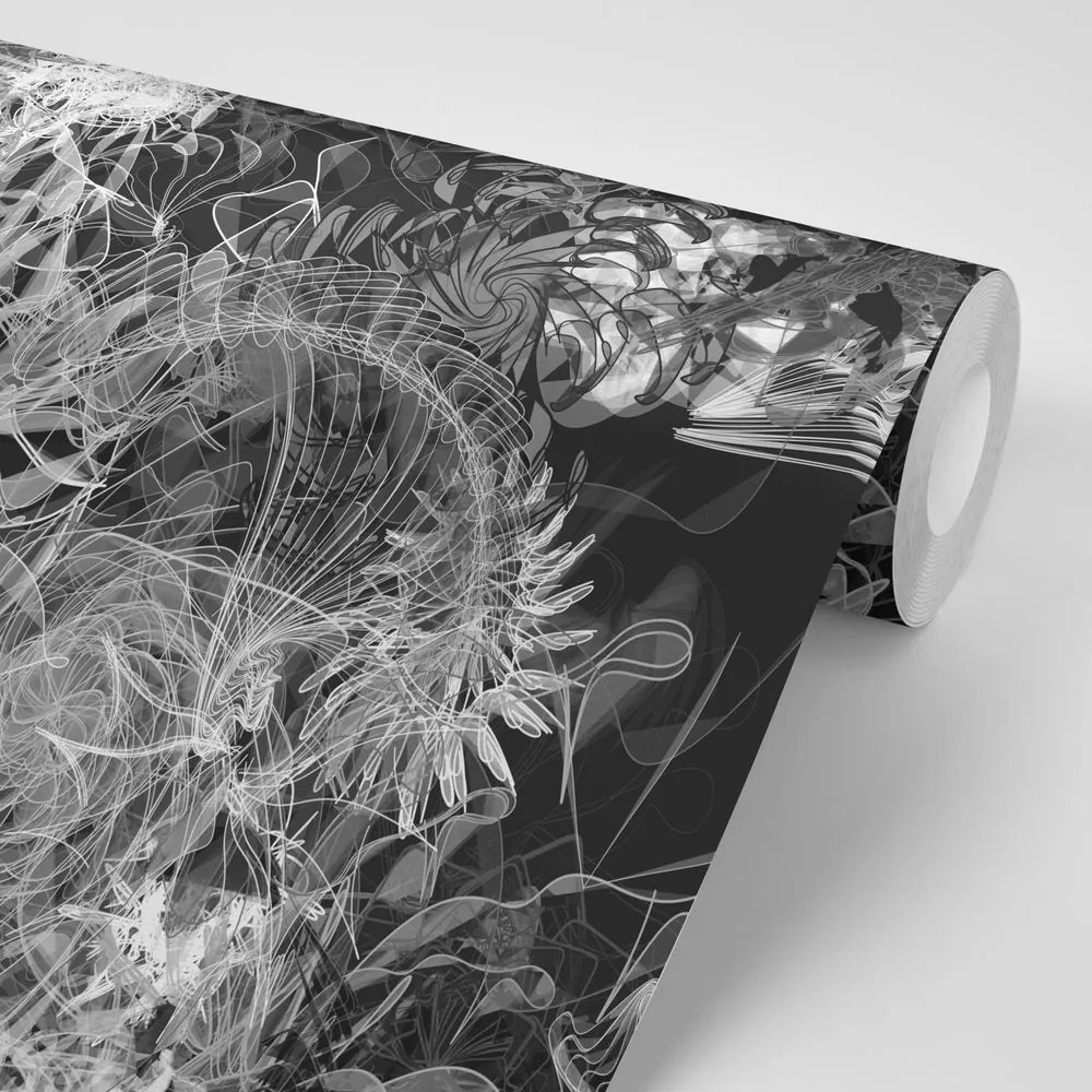 Carta da parati autoadesiva – Arte astratta in bianco e nero