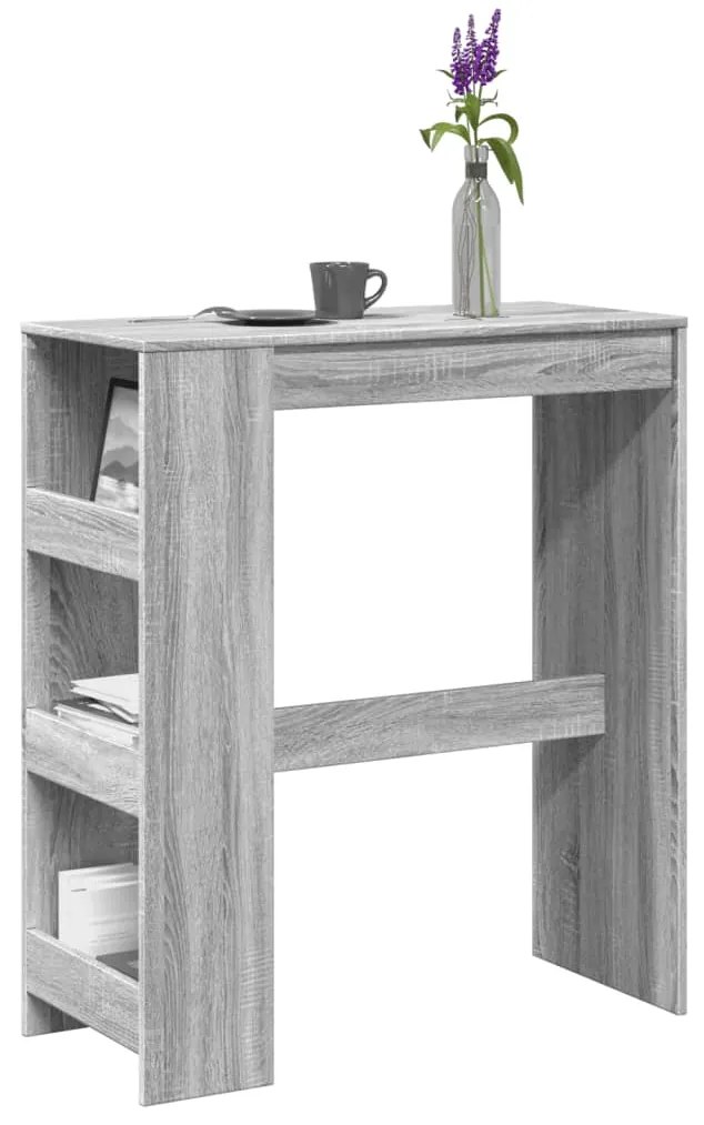 Tavolo Bar Con Rastrelliera Grigio 90x40x103,5 Cm Multistrato /