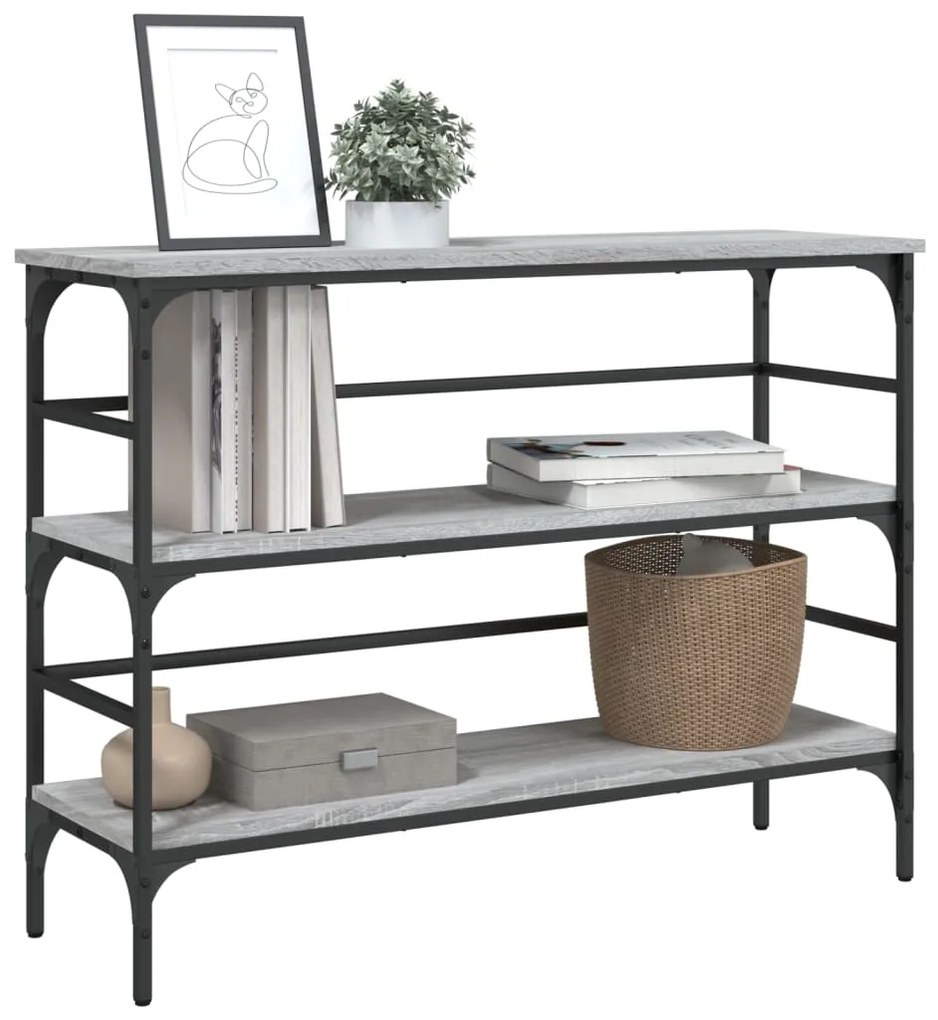 Tavolo consolle grigio sonoma 100x32x75 cm in legno multistrato