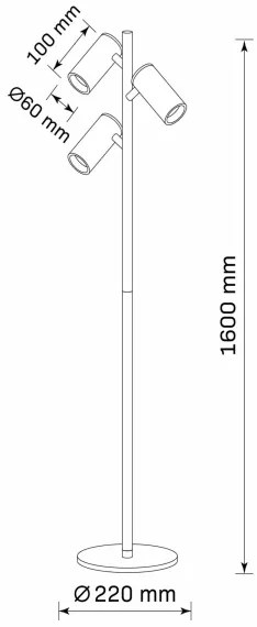 Lampada con piedistallo MARIBEL 3xGU10/12W/230V nero