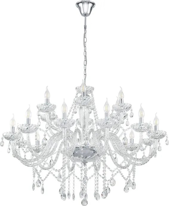 Lampadario Neoclassico Basilano 1 cromo 18x E14 Ø100cm EGLO