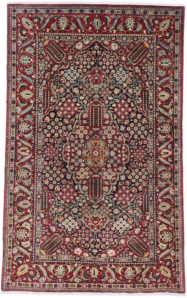Isfahan Tappeto 210 x 130 (Iran) Annodato A Mano
