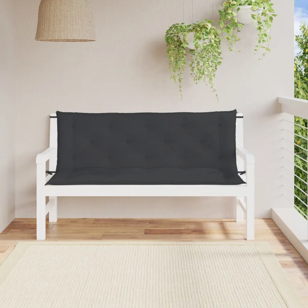 Cuscini Per Panca 2 Pz Nero 150x50x7 Cm İn Tessuto Oxford /
