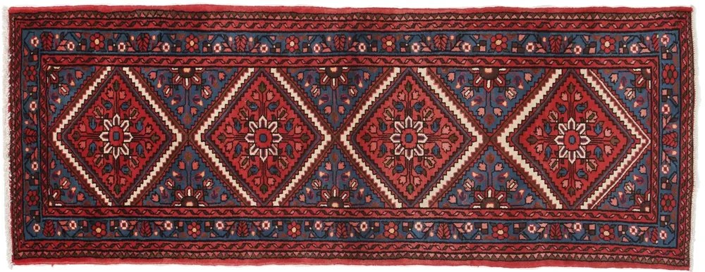 Tappeto 80x220 Blu (Iran) Annodato A Mano