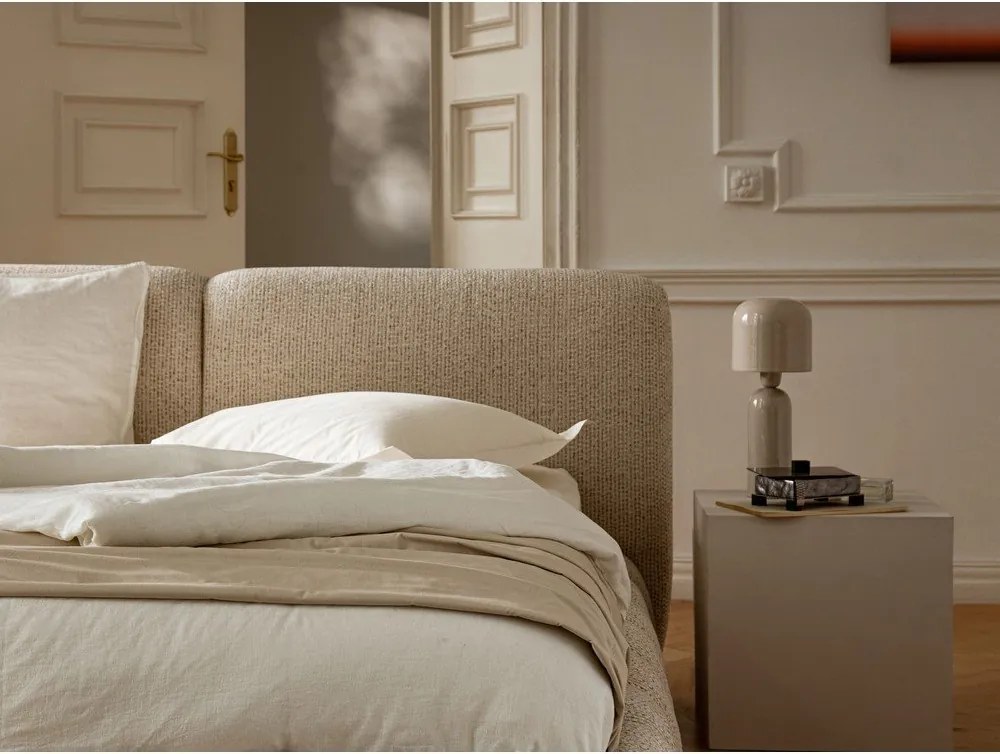 Letto matrimoniale imbottito verde con contenitore con rete inclusa 160x200 cm Solange – Micadoni