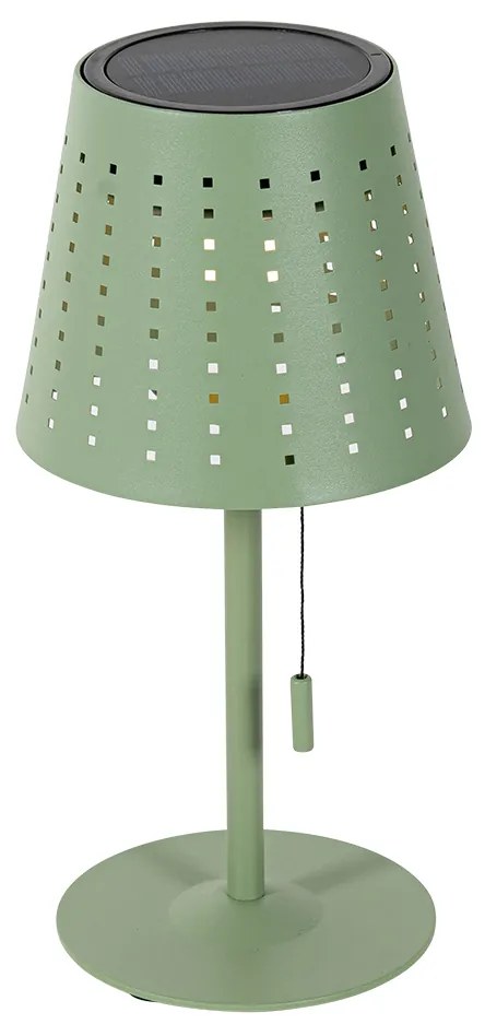 Lampada da tavolo da esterno verde incl. LED dimmerabile a 3 livelli ricaricabile e solare - Ferre