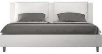 Letto matrimoniale king size contenitore imbottito 180x210 similpelle bianco Antea