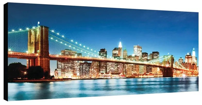 Stampa su tela Brooklyn illuminato, multicolore 140 x 70 cm